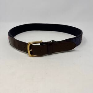 Vineyard Vines Belt Mens Size 30 Canvas Club‎ Leather Accents Pink Swordfish